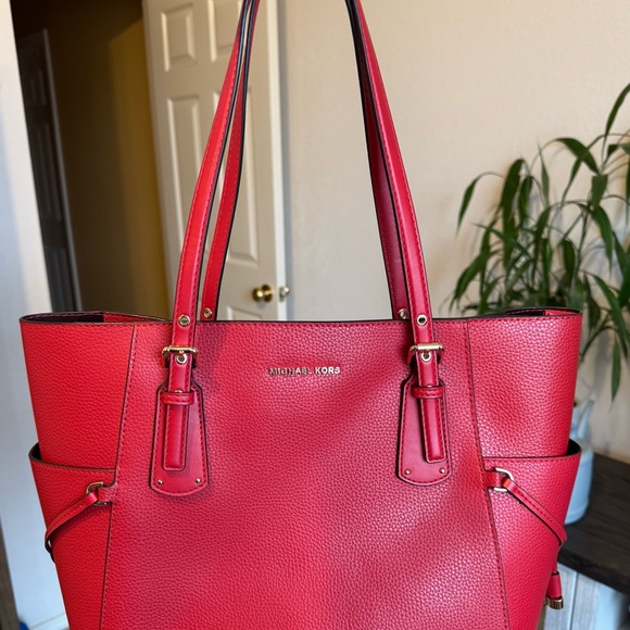 Michael Kors Handbags - Michael Kors Large Cherry Red Zip-top Tote